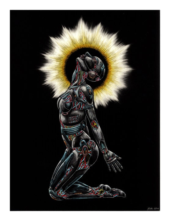 Illuminate - Art Print - Original on Scratchboard