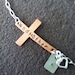 Sideways cross bracelet personalized godmother charm copper  communion baptism confirmation gift