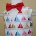 Boys sailboat vest in Michael Miller shore thing fabric with matching necktie or bowtie