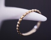 14k gold beaded band