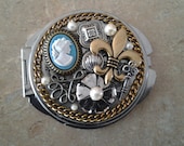 Vintage Altered Art Compact Mirror OOAK