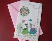 Vintage 'Wonderful Friend' Card, Unused