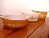Vintage Pyrex Butterfly Gold Set of THREE