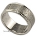 Palladium Custom Fingerprint Wedding or Commitment Band with Hand Carved Rims and Exterior wrapped fingerprint SIZE 9
