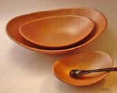 Handmade Bowls - 3 Nesting Handbuilt Ceramic Pottery Serving Bowls, (20)