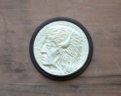 Stoic - Vintage Native American Wall Hanging - Southwestern - Indian Chief - St. Labre Indian School - Collectible - Souvenir