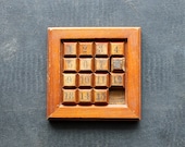 Puzzling - Vintage Wooden 15 Puzzle - Logic - Vintage Game - Wood - Father's Day - Geometric