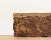 Burned - Antique 1910 Pyrographic Box - Pyrography - Brown - Vintage Home Decor - Wood Burning - Fine Art