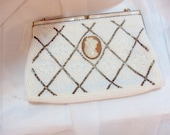 Vintage Beaded Cameo Purse Evening Handbag
