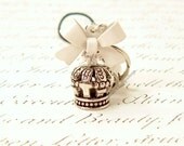Kawaii Fairy Princess Cell Phone Charm Zipper Pull Snow White Bow Silver Crown