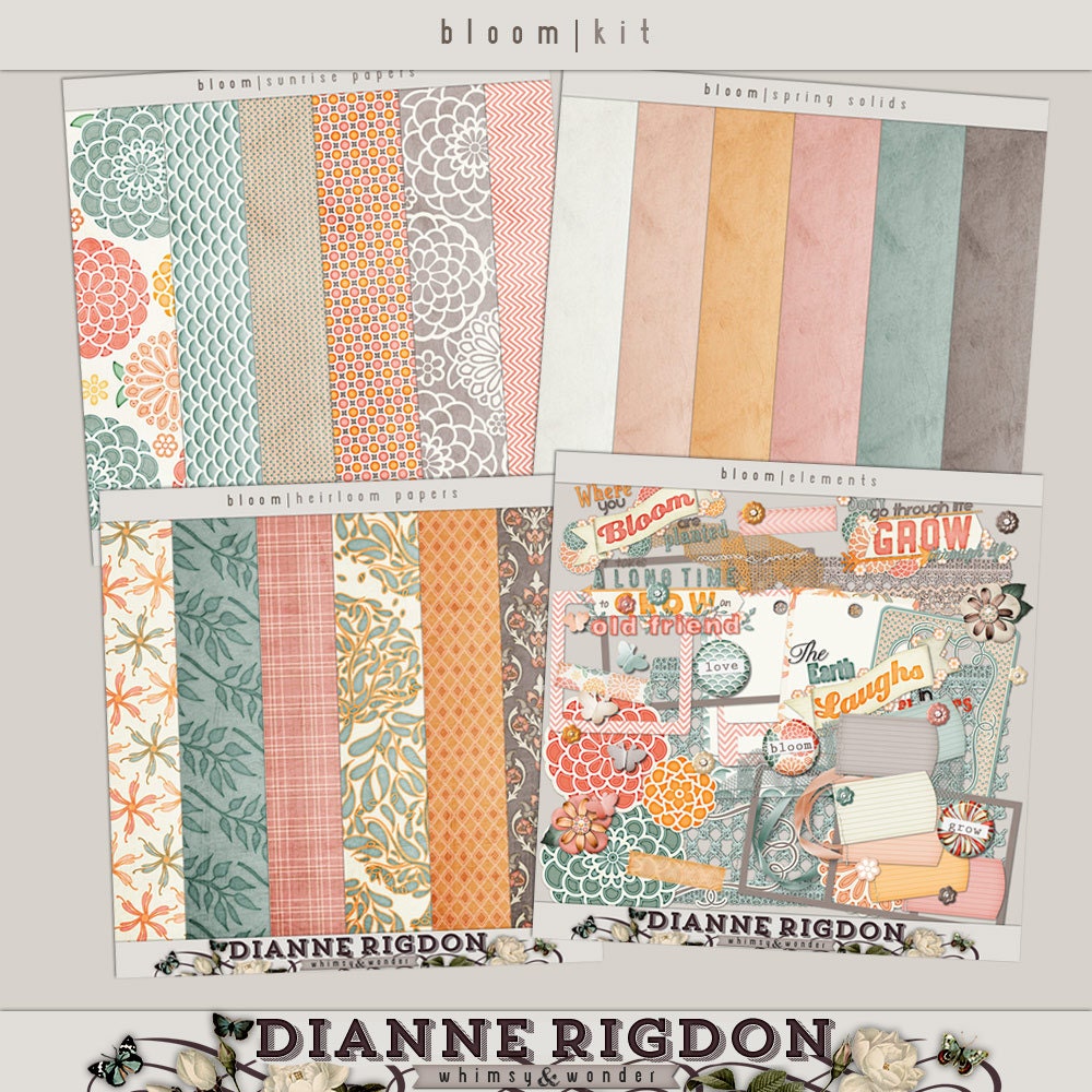 Bloom Digital Scrapbooking Kit