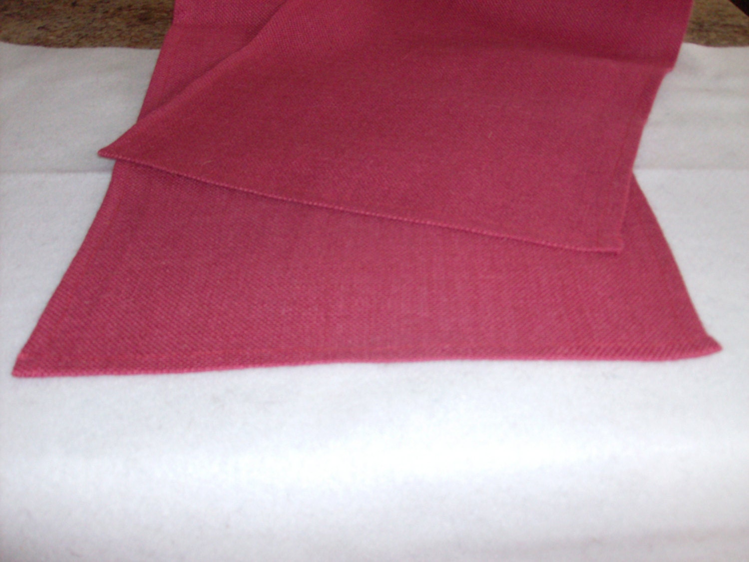Burlap 14 X 48"  berry  color table runner