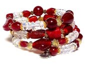 Coil Beaded Bracelet CRIMSON N ROSE Beading Divas Fundraiser