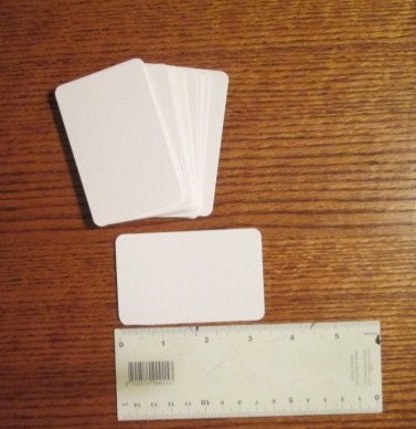 30  White blank   credit card or gift card sized die cuts