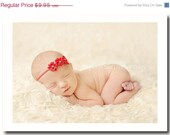 MEMORIAL DAY SALE Baby Headband - Newborn Headband - Infant Headband - Toddler Headband - Triple Red Flower on Thin Stretch Headband - Phot