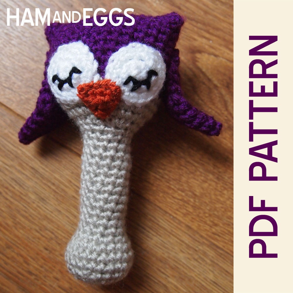 Amigurumi Sleepy Owl Baby Rattle Pdf Pattern