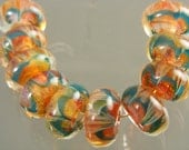 Boro beads Lampwork Glass Bead Set (10) ---  Cacao