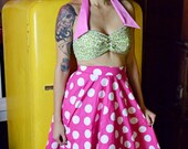Full Circle Skirt in Large Polka Dots