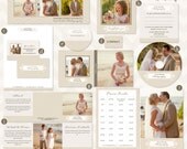 Photography Marketing Template Set includes CD Cover, Gift Certificate, and more - Mocha Cream - INSTANT DOWNLOAD