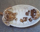 Nautical Ceramic Sea Turtle W egg Platter by Shayne Greco Beautiful Shabby Chic Mediterranean Sculpture Pottery