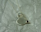 Amore - sterling silver and blue sapphire necklace, handcrafted artisan jewelry by jewelrybyfrancine on etsy