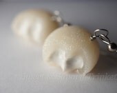 Vanilla Ice Cream Mochi Earrings, Miniature Food Jewelry, Polymer Clay Food Earrings, Dangle Earrings, Surgical Steel