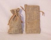Lot OF12 Burlap Natural Color Drawstring Pouch Gift Bags