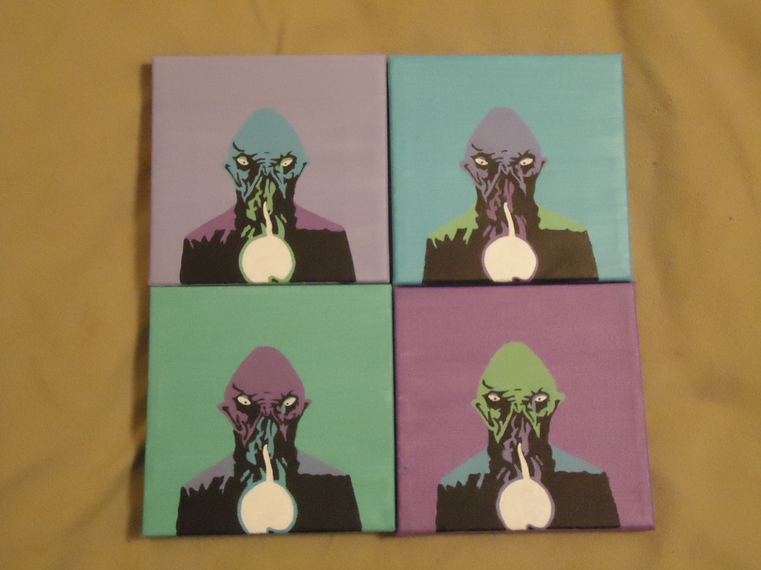Set of 4 Ood Pop Art Style Portraits