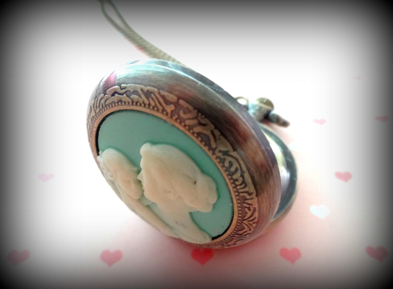 Timeless Love. Mother and Child Pocket Watch Necklace. (Bronze)