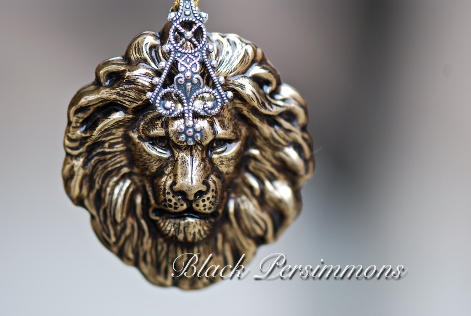 NEW - The Lion Necklace No. 2 - Made in USA Brass - Free Domestic Shipping