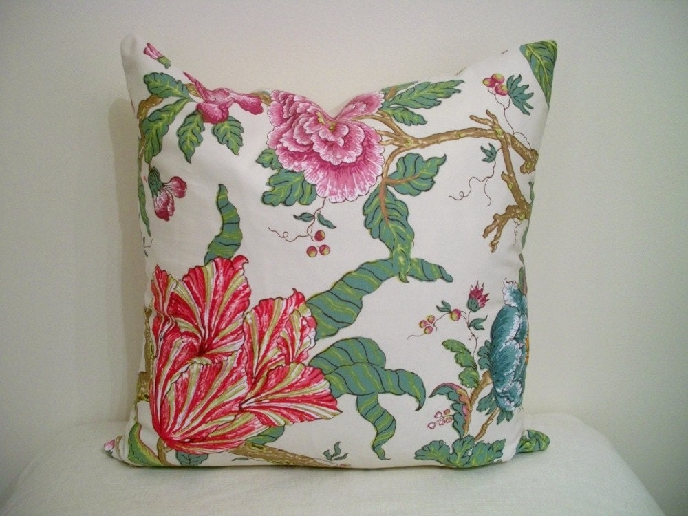 Boho Floral Pillow Cover Spring Pantone Color Trends Decorative Accent Pillow Cover