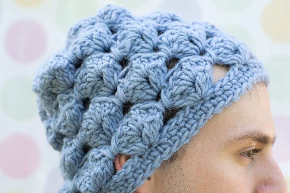 PDF Pattern Crochet Tam Hat Sea Shells Slouchy Men Unisex