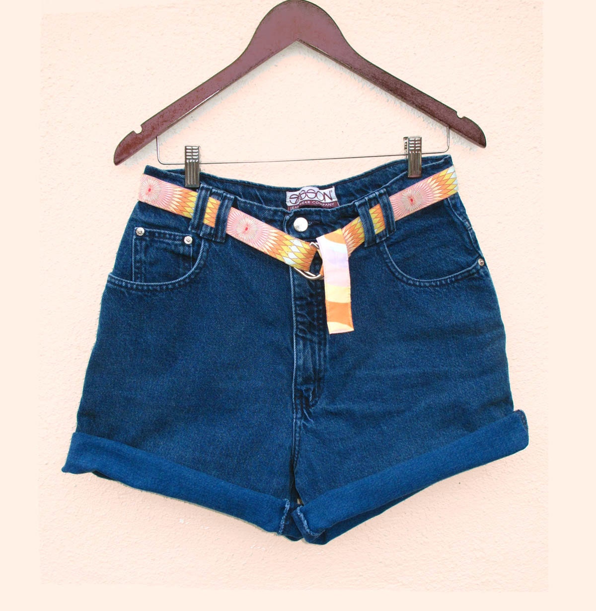 80s Hipster High Waist Denim Shorts SASSON W 30 cut-off shorts Roll up, Womans High Rise Blue Jean Shorts Med Large