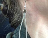 Recycled Guitar Strings - Restored Guitar String Silver Drop Earrings