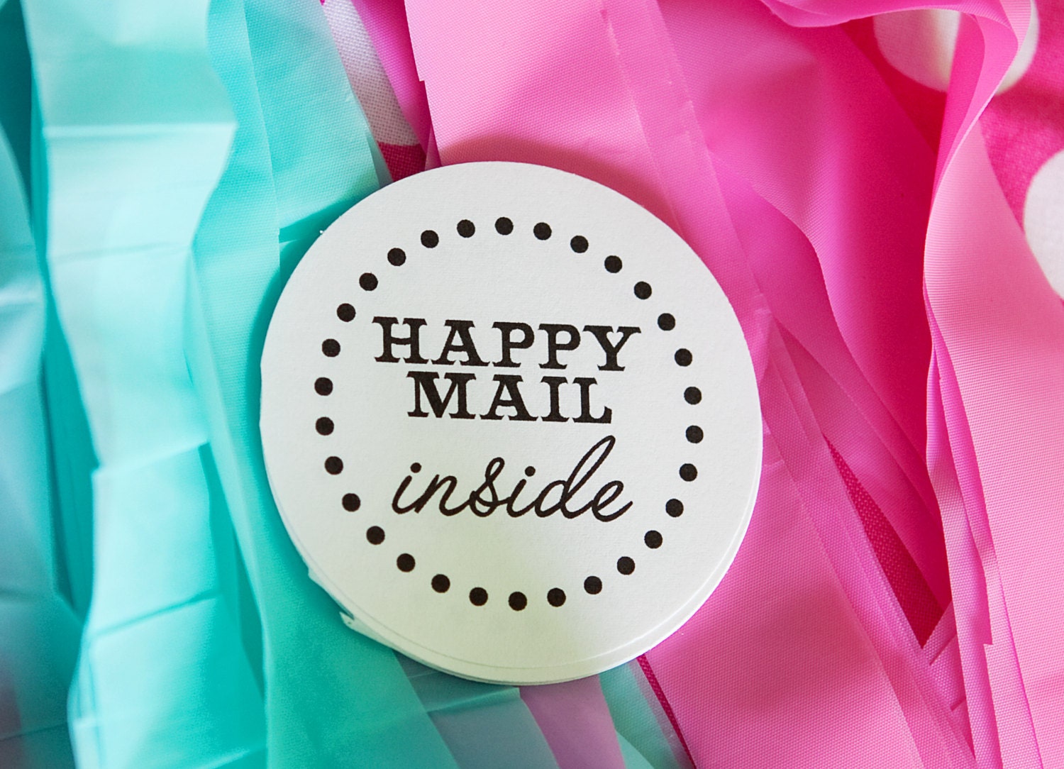 Set of 25 Happy Mail Inside - YOU PICK up to 3 colors