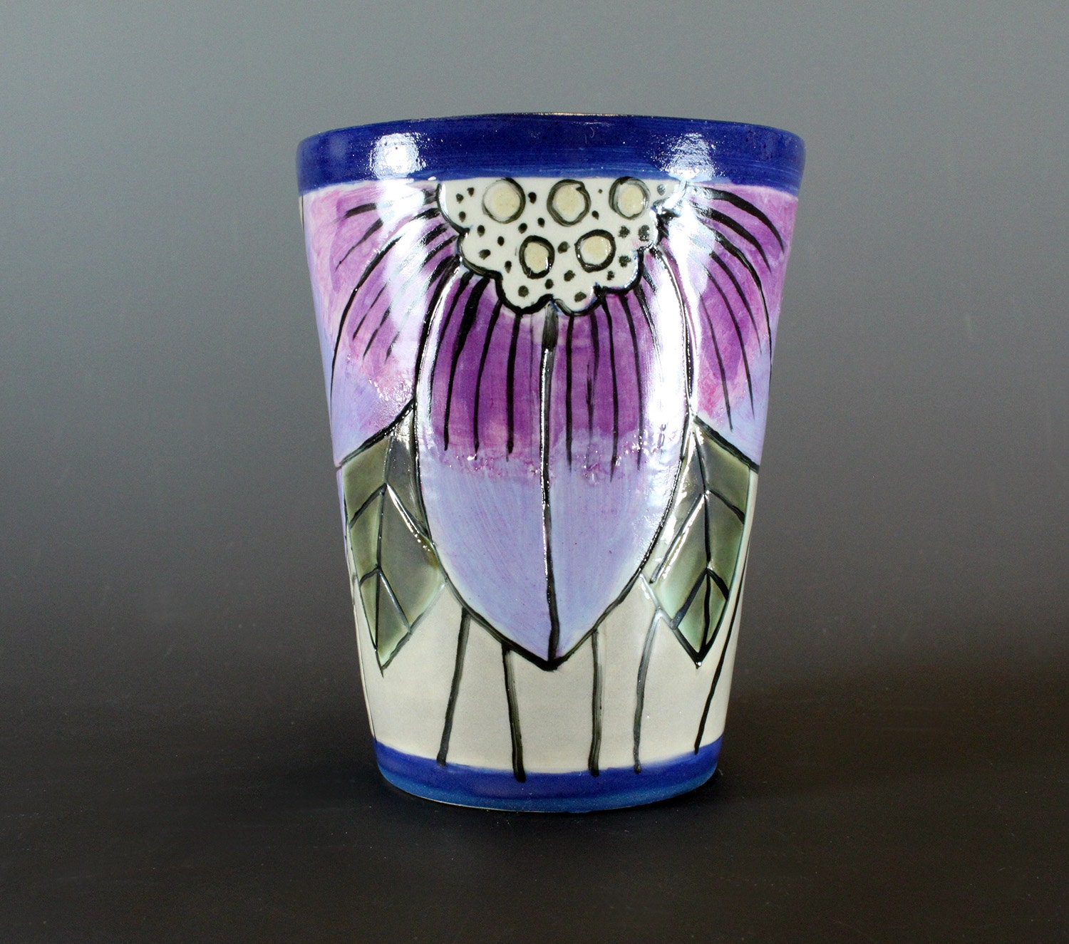 Hand Painted Floral Tumbler