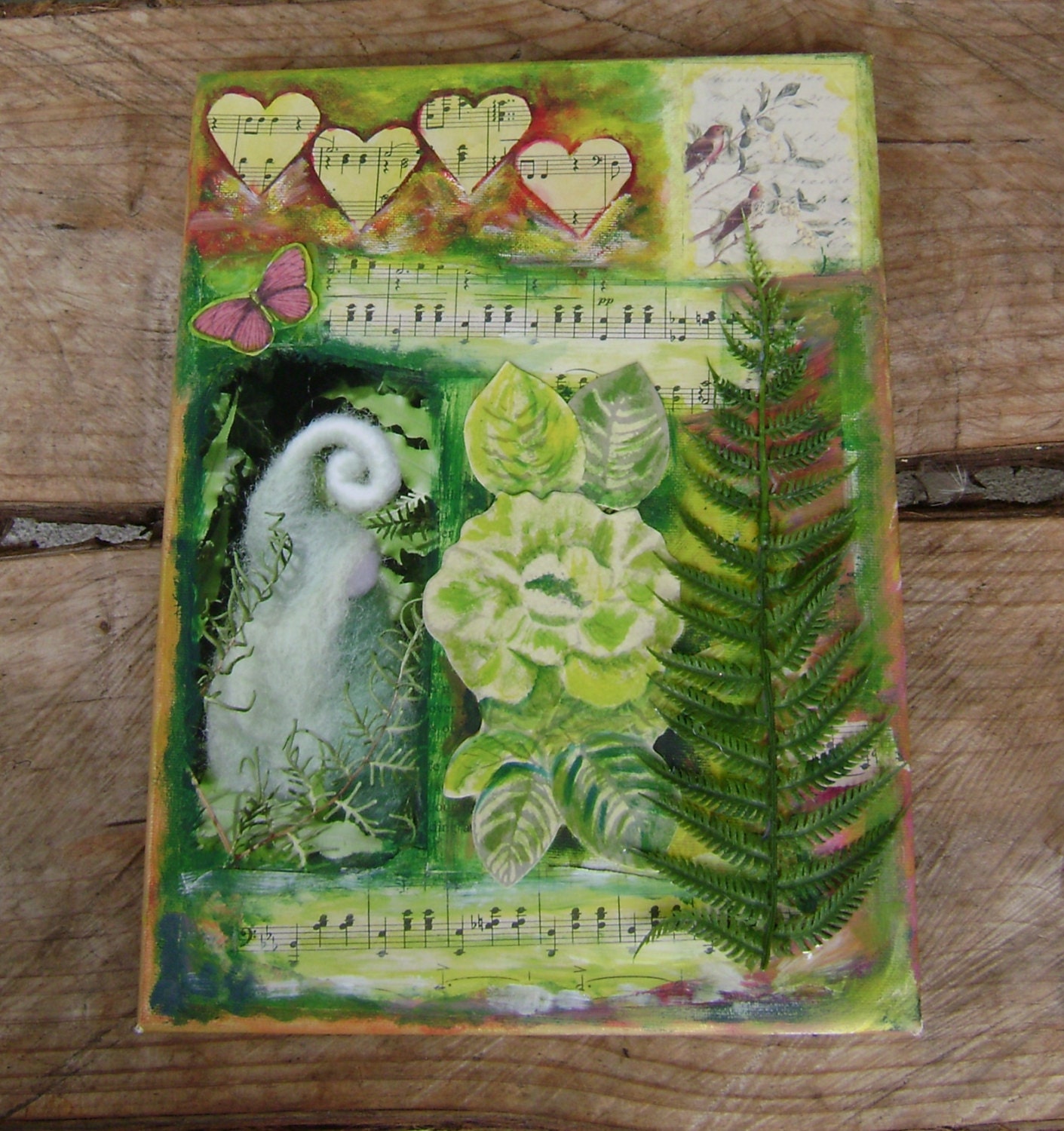 Waldorf inspired - Koru Forest Princess - Mixed Media Original