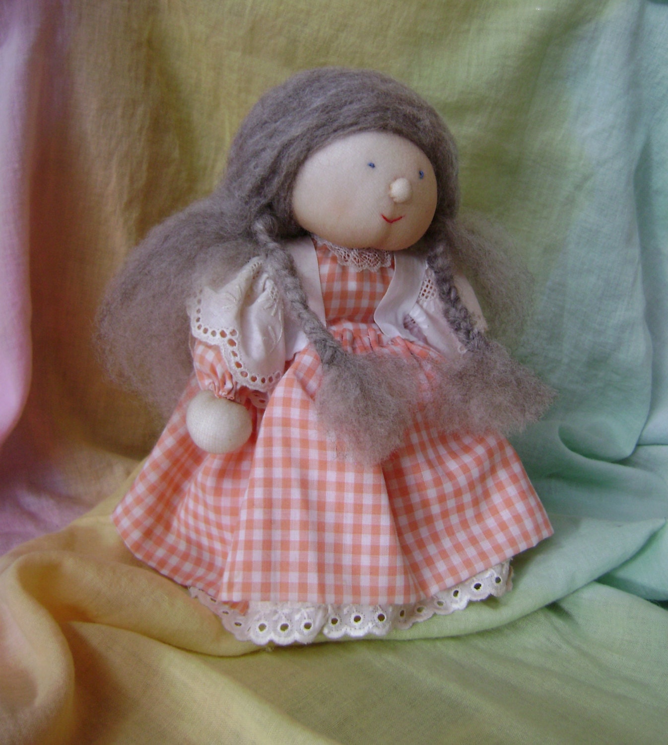 Pretty  cotton display doll  -   Waldorf inspired