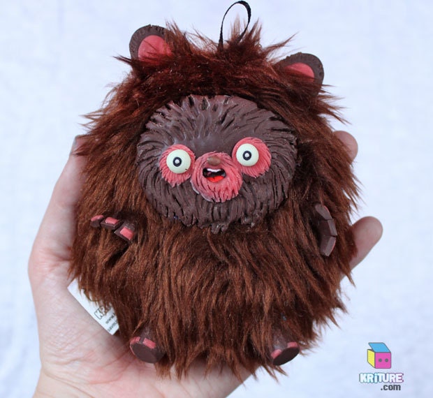 Monster plush chewbacca Clay Sculpture Yeti Toy - Handmade Furry Creature Star Wars Plush - Kriture n.96