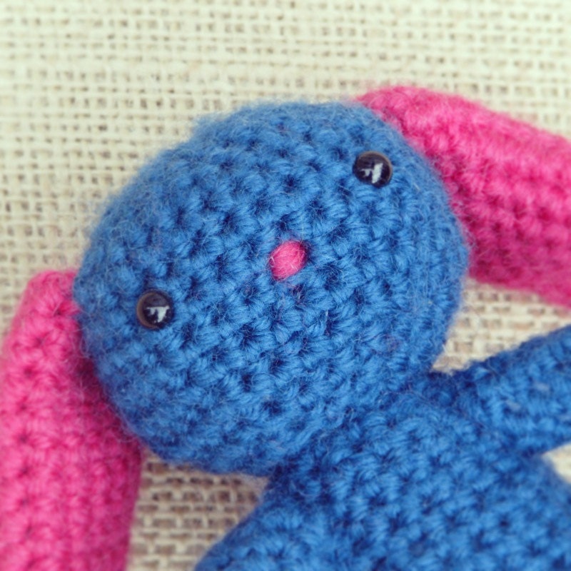 Blue Amigurumi Crochet Bunny