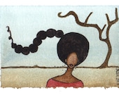 Original Watercolour ACEO - 'Windswept'