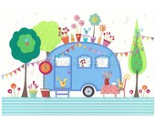 Settle  - Fine Art Print - Retro Caravan