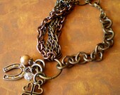 Lucky Charm Asymmetrical Multi Chain Bracelet