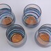 Hand Painted Wine Glasses- Blue and Purple- Set of 4 Stemless