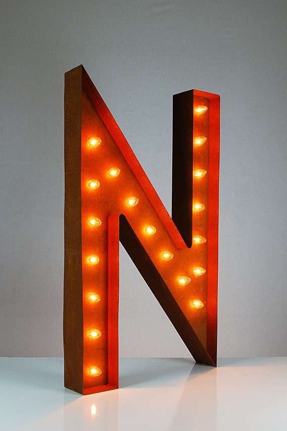 Vintage Marquee Lights - Letter N 36"