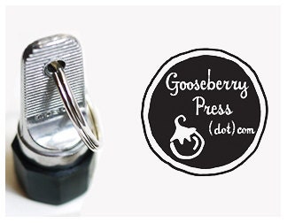 Mini Custom Business Card Stamp / Calling Card / Wedding Monogram  -  Attaches to Keyring