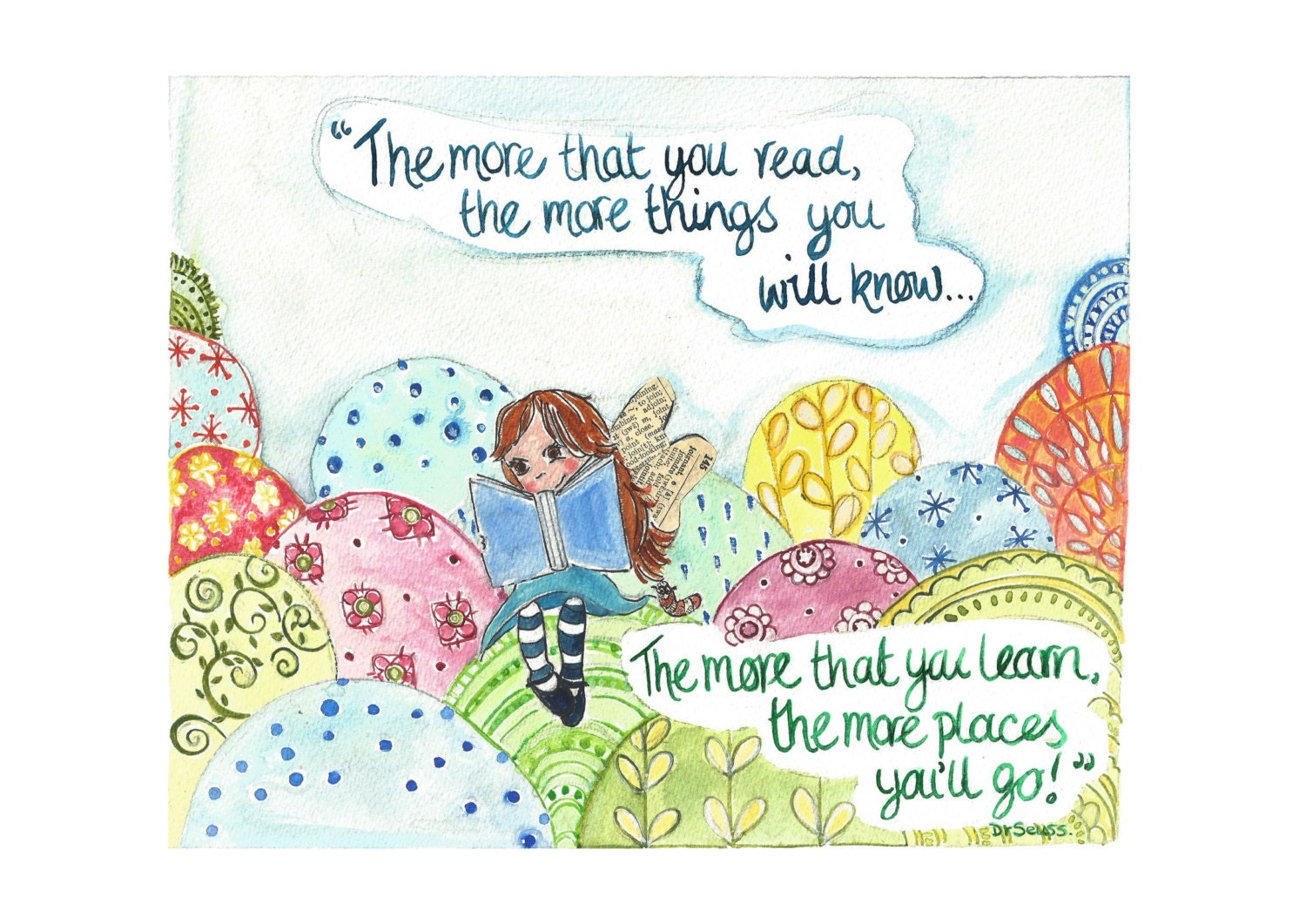 Doctor Seuss The More That You Read... quote art print