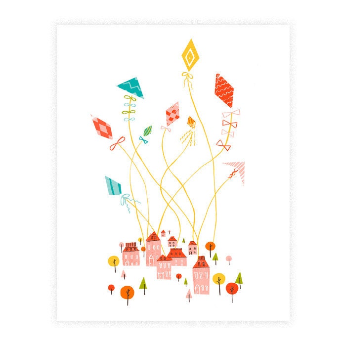 Let's Go Fly a Kite fine art print, 8 x 10