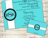 Tiffany inspired bridal shower invitations custom doublesided Il_170x135