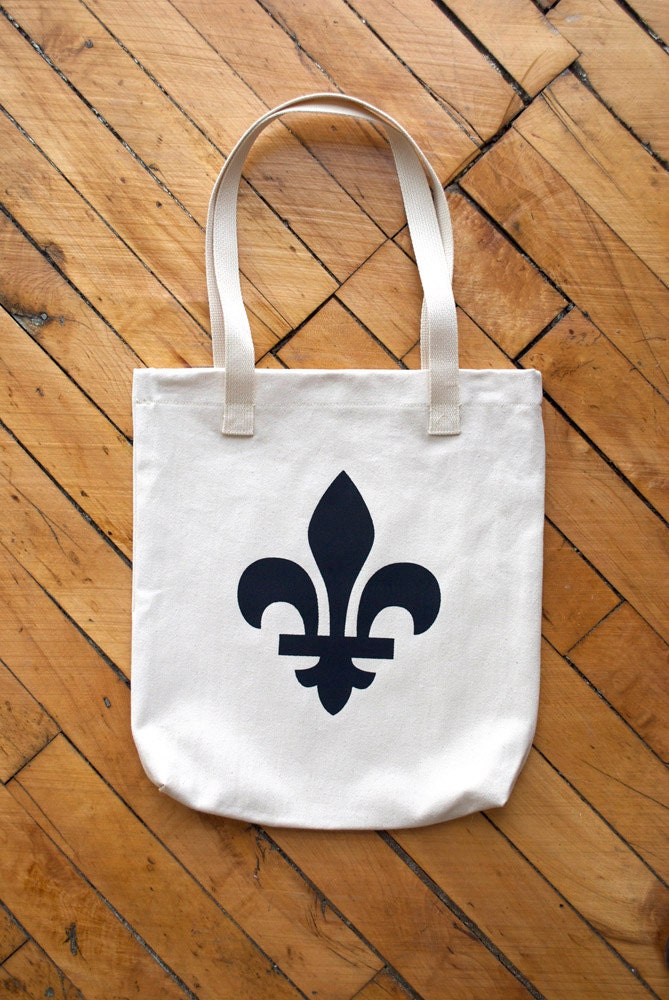 Tote Bag/ Fleur de Lis silk screen